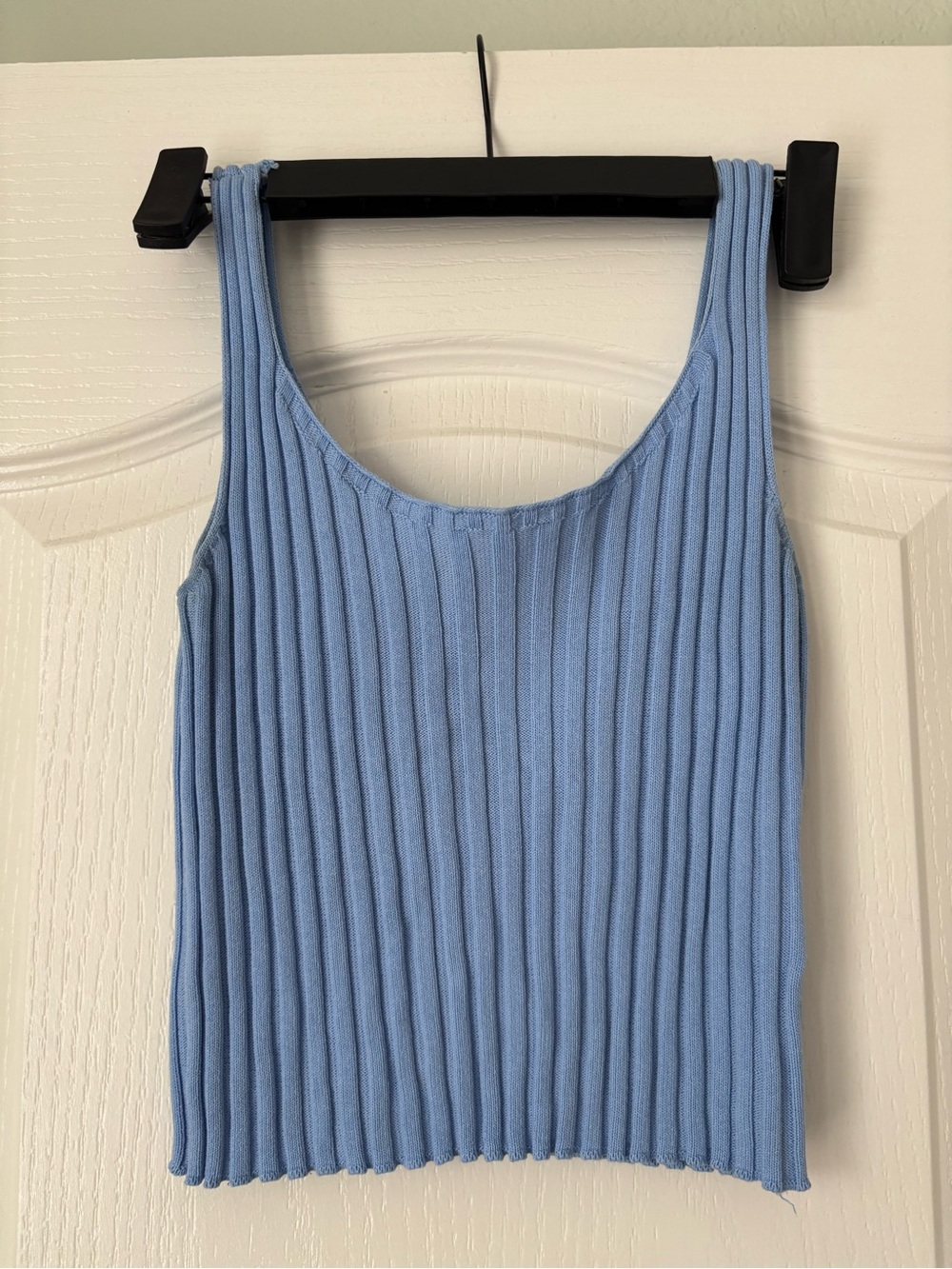 Light Blue Ribbed Tank Top